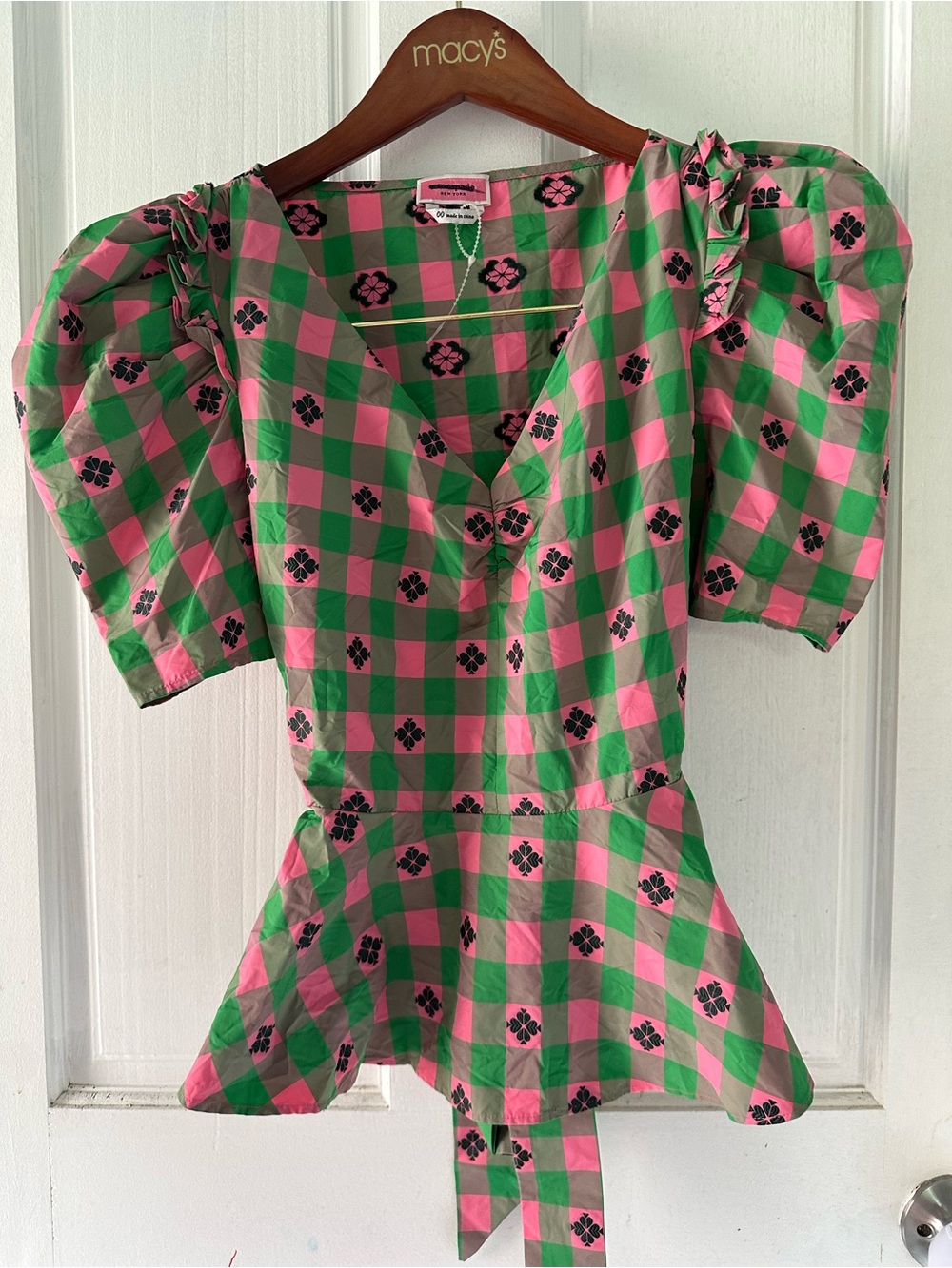 ✨ NWT Kate Spade SOLD OUT Gingham Spade Blouse